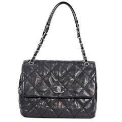 Black Chanel Sac Rabat Shoulder Bag