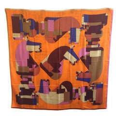 HERMES 'Echec au roi' Shawl in Multicolored Cashmere and Silk