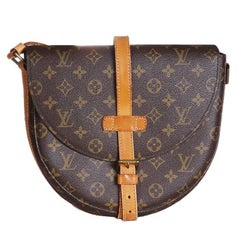 Retro Louis Vuitton Leather Monogram Crossbody Saddle Bag