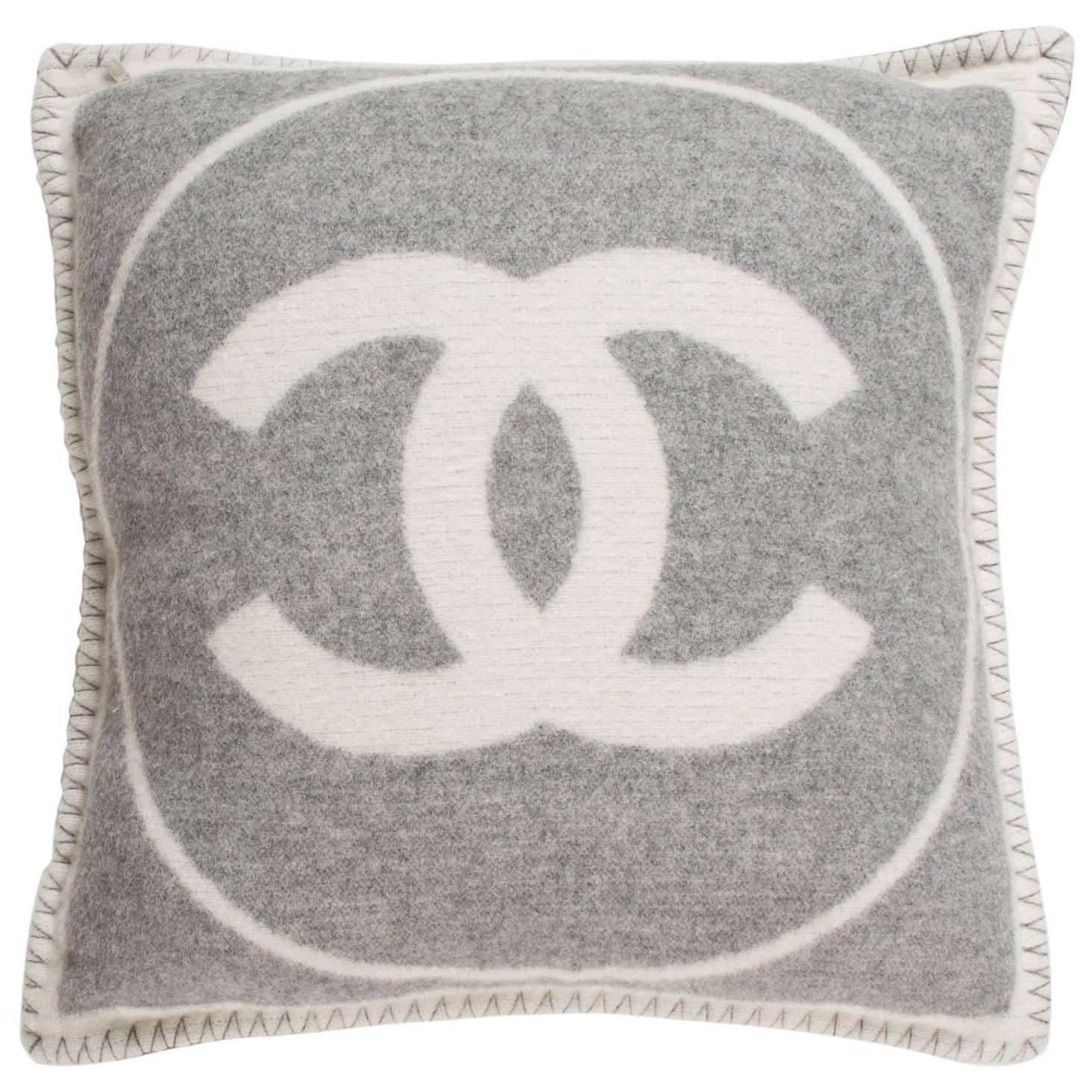 black and silver chanel pillows