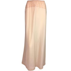 Unworn 1990's Christian Dior Nude Monogram Mesh Long Maxi Slip Skirt