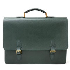 Louis Vuitton Tashkent Green Taiga Leather Briefcases