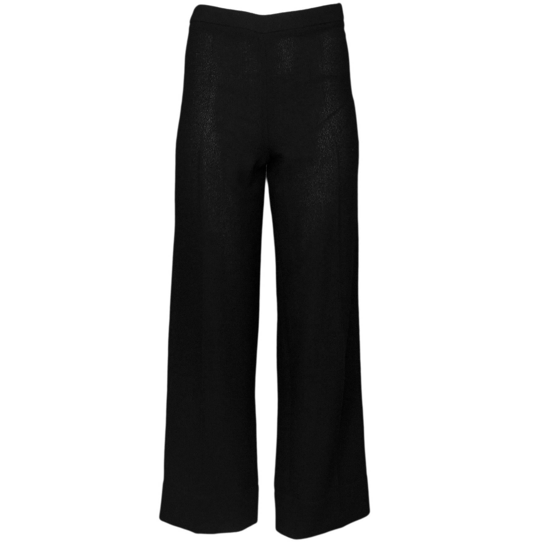 Chanel Black Wool Slacks Sz FR38