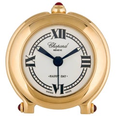 Chopard Gold Tone Men's Decor Travel Table Desk Alarm Clock
