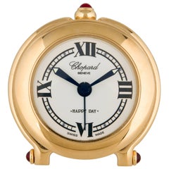 Chopard Gold Tone Men's Decor Travel Table Desk Alarm Clock 