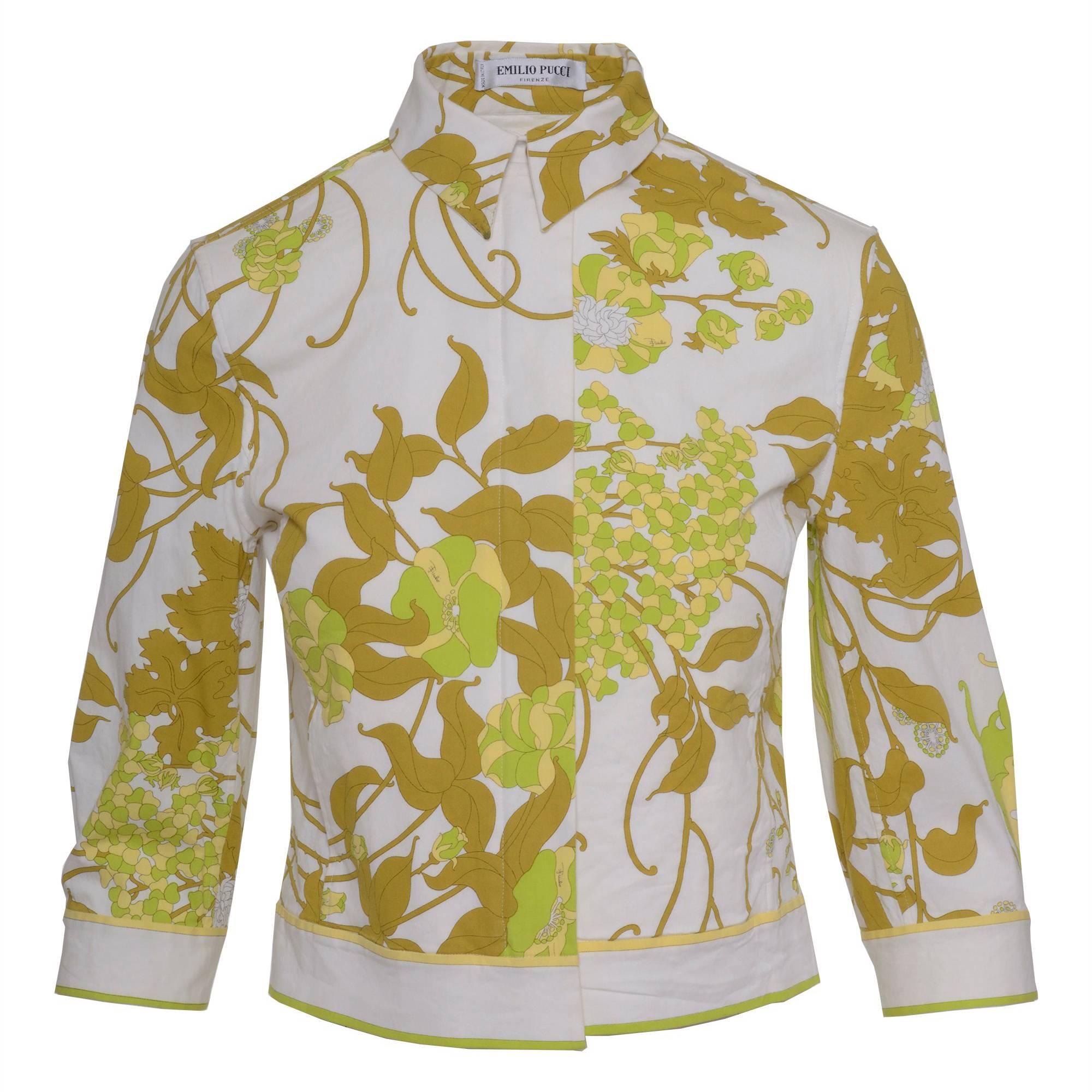 1980s Emilio Pucci Floral Print Jacket  For Sale