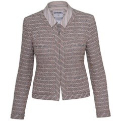 2003 SS CHANEL Weave Jacket with Regular Shirt Collar