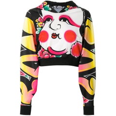 Retro KANSAI YAMAMOTO Kabuki hooded batwing cropped jumper