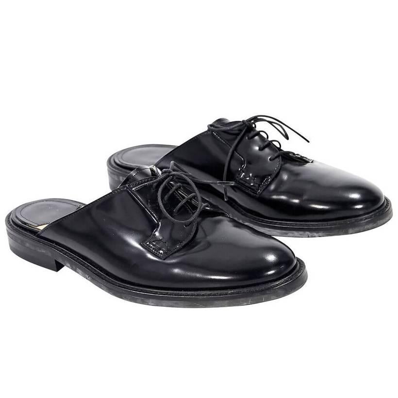 Black Theory Patent Leather Loafer Mules