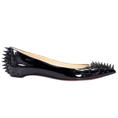 Black Christian Louboutin Spiked Pigalle Flats