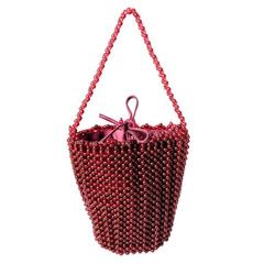 Bottega Veneta Ruby Red Beaded Handbag 7