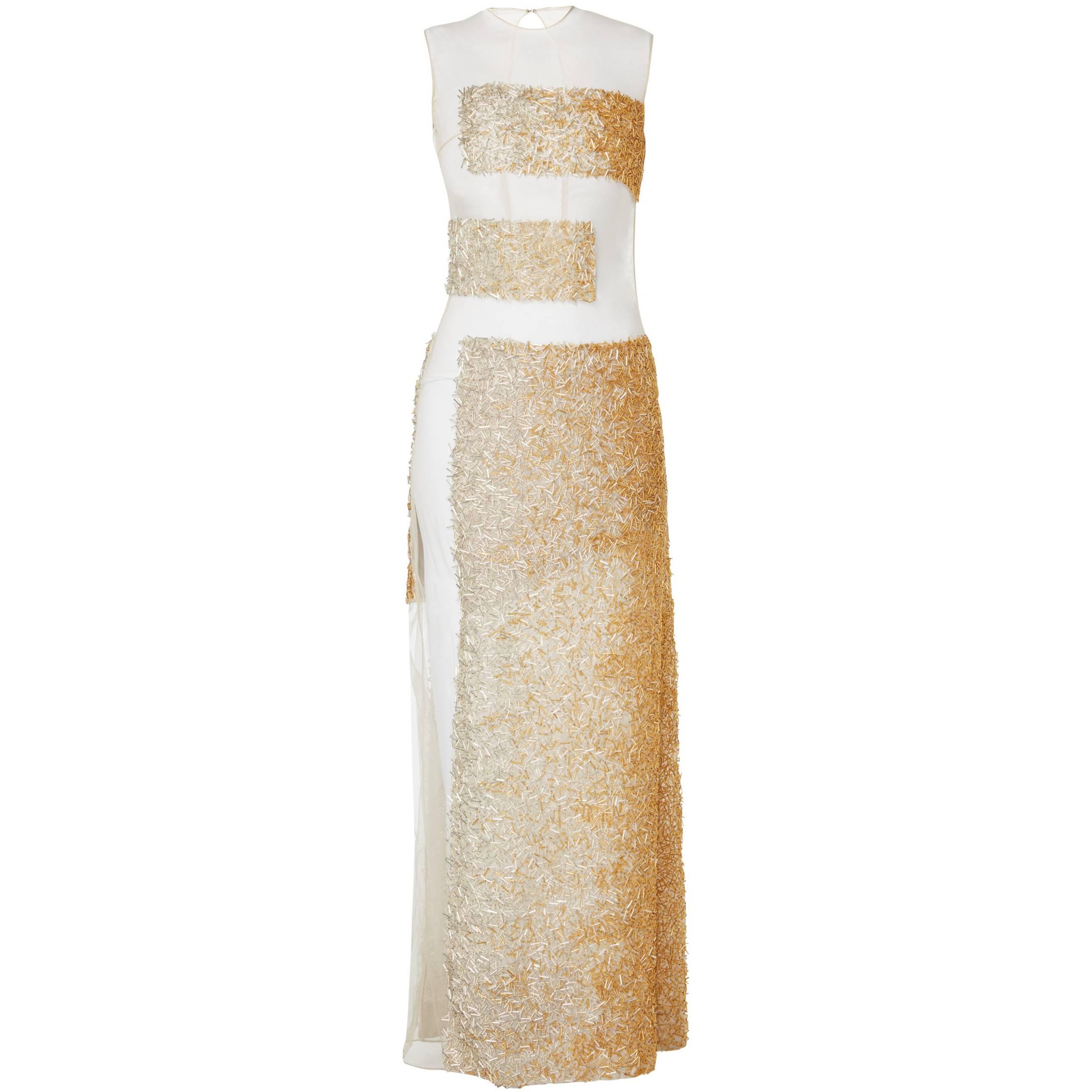 Nicholas Oakwell, haute couture gold gown, Spring/Summer 2012 For Sale