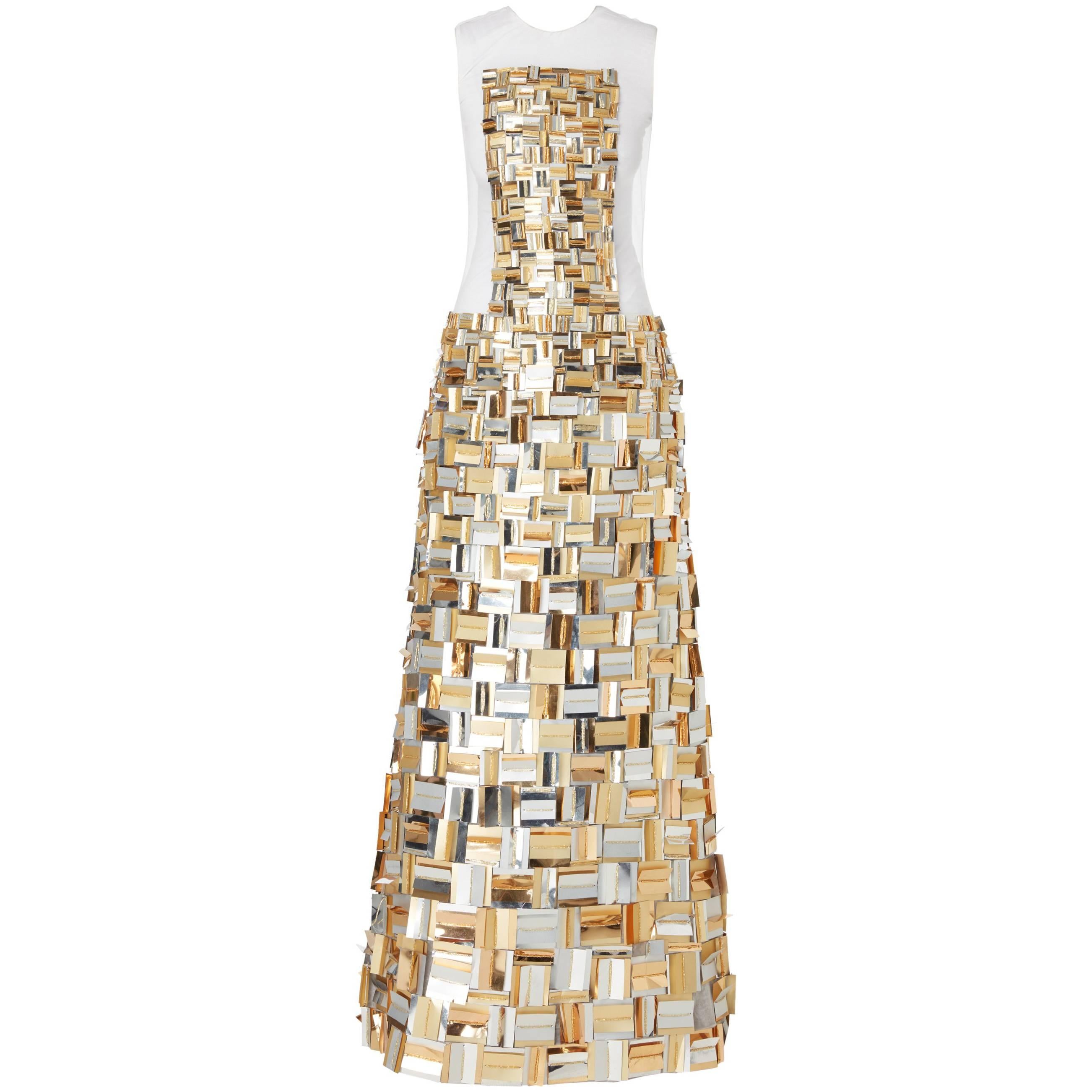 Nicholas Oakwell, haute couture gold sequin gown, Spring/Summer 2012 For Sale