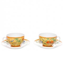 Hermes Porcelain Flower Four Piece Table Dishes Tea Set in Box