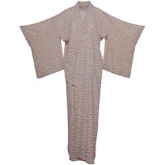 1940s Vintage White Long Komon Kimono