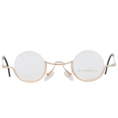 TIFFANY & Co. VINTAGE RARE Round Eyeglasses T64 23K Gold 37/11