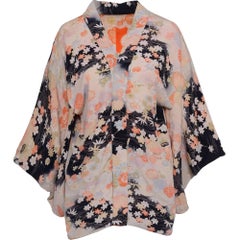 1940s Vintage Spring Print Yukata Kimono