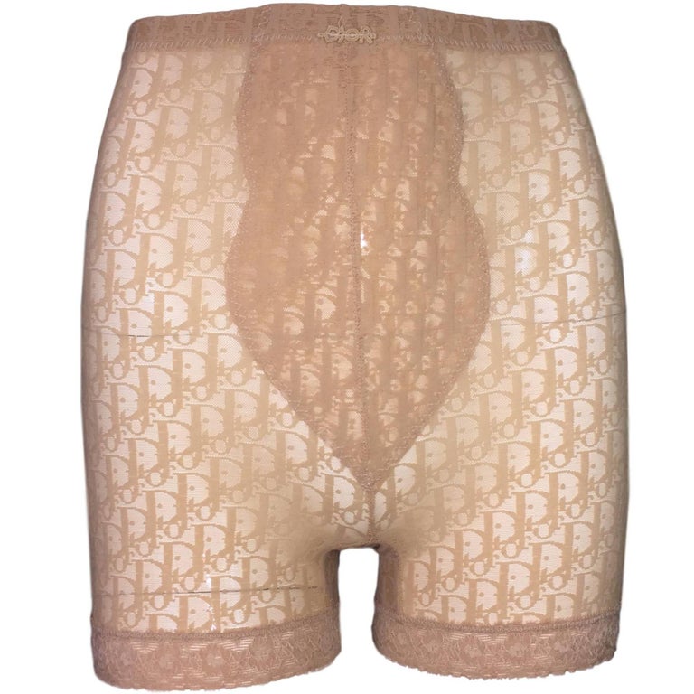 1990s Christian Dior Pin-Up Sheer Nude Monogram Mesh and Lace High Waist  Shorts at 1stDibs | dior mesh shorts, dior biker shorts, dior lace shorts