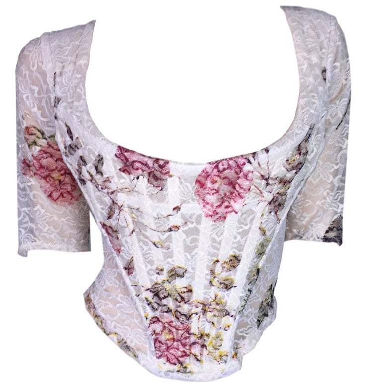 F/W 1994 Vivienne Westwood Sheer Lace Corset Bustier Tommy Genesis "Lucky" Cover For Sale