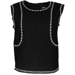 Chanel Black Wool Sleeveless Top Size FR42