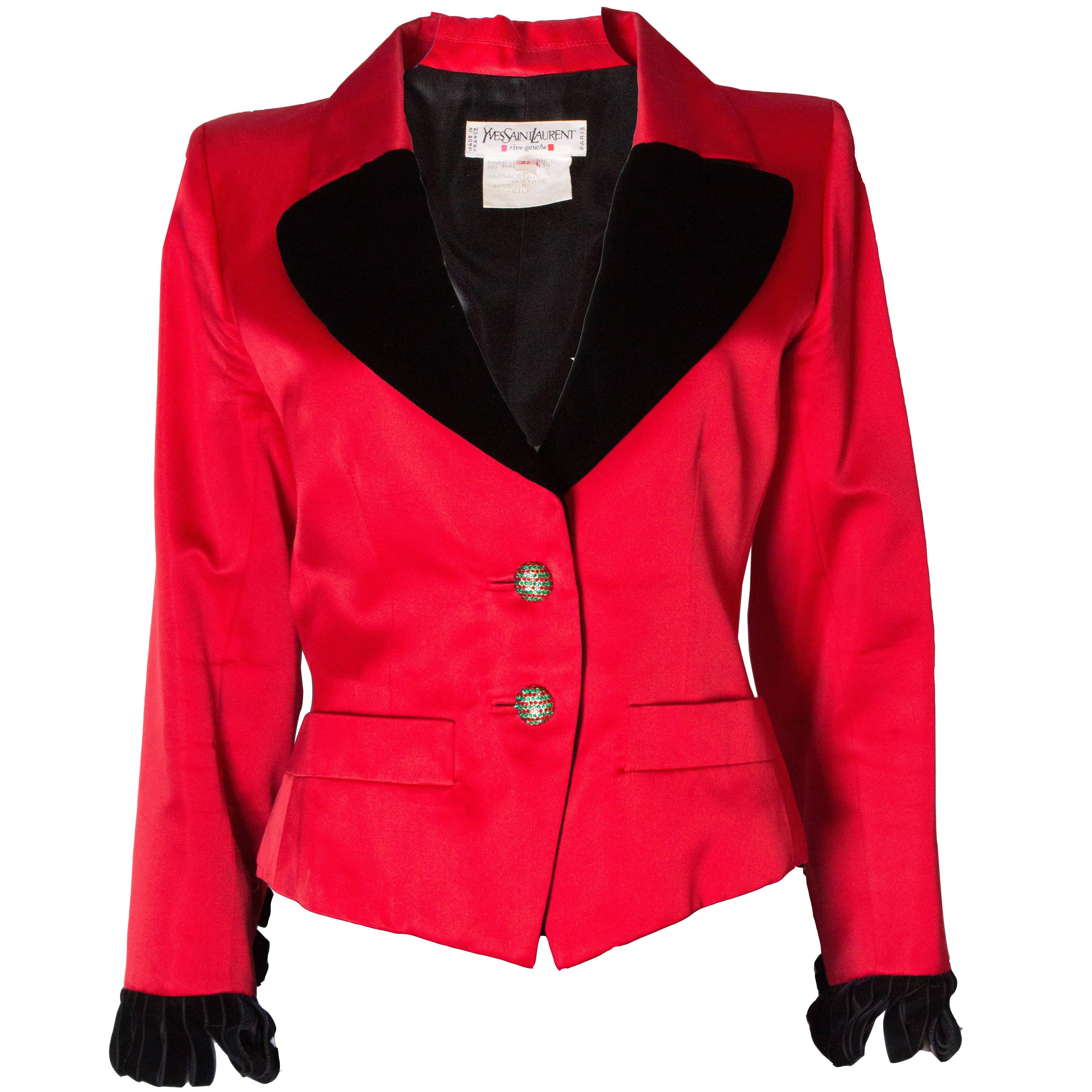 Yves Saint Laurent Rive Gauche Red Vintage Jacket