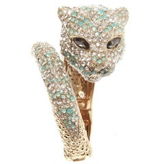 Roberto Cavalli Crystal	Embellished Panther Bracelet 