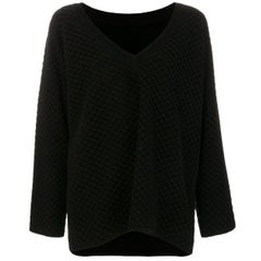 Alaia Black Chunky V Neck Jumper