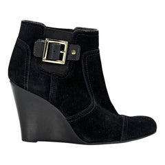 Black Tory Burch Suede Wedge Ankle Boots