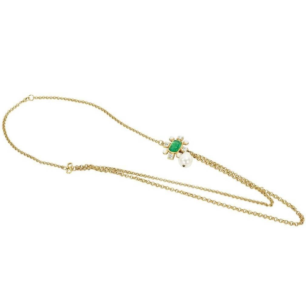 Gold Vintage Gerard Yosca Double Chain Necklace
