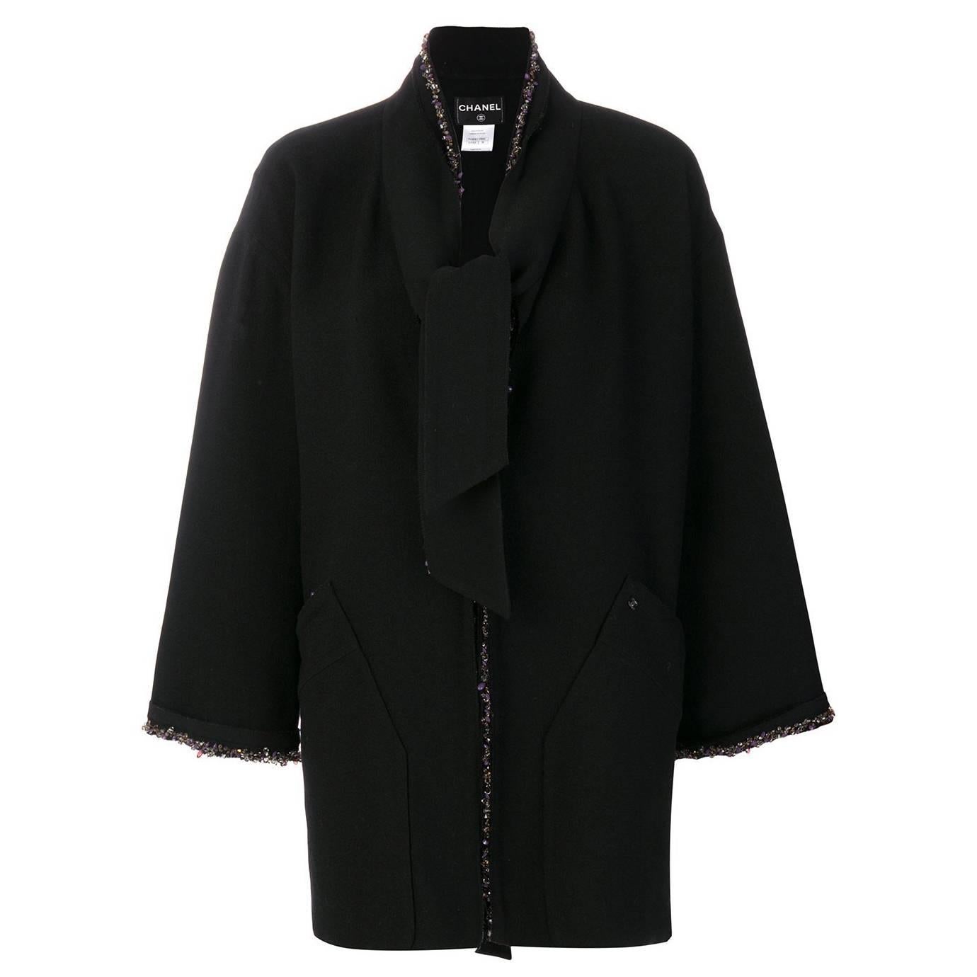 Chanel Beaded Black Coat