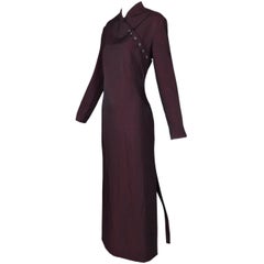 Retro F/W 1998 Alexander McQueen "Joan" Catholic Oxblood Red Long Gown Dress