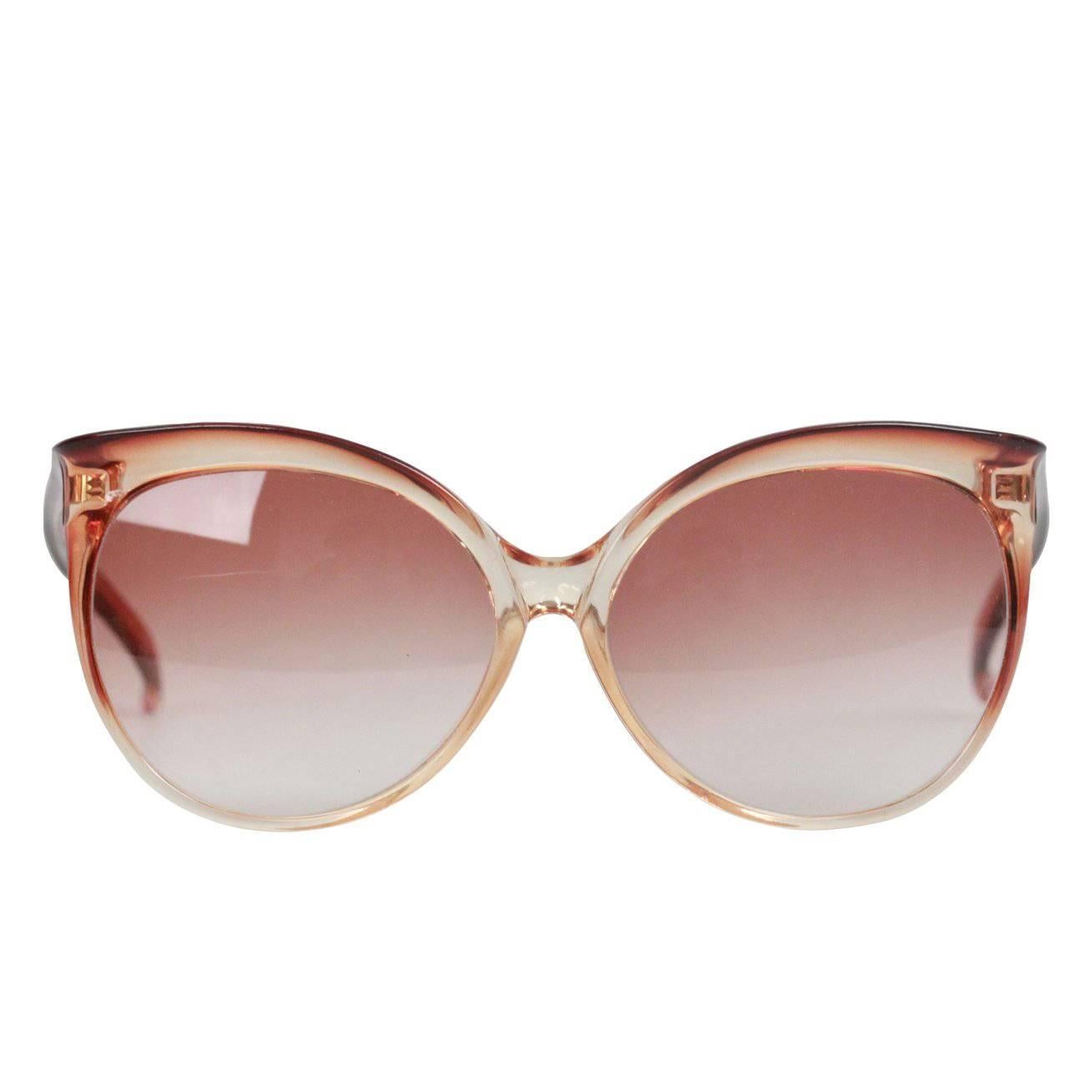 Yves Saint Laurent Vintage 8059 Butterfly Oversized Honey Sunglasses