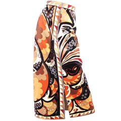 1970s Pucci Velvet Geometric Print Skirt