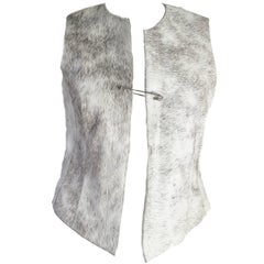 Dries Van Noten Leather Vest with Pin Closure