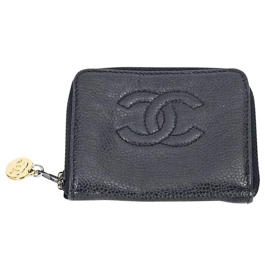 Black Chanel Caviar Leather Timeless Wallet