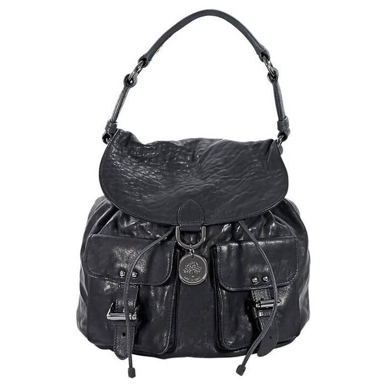 Black Mulberry Leather Shoulder Bag