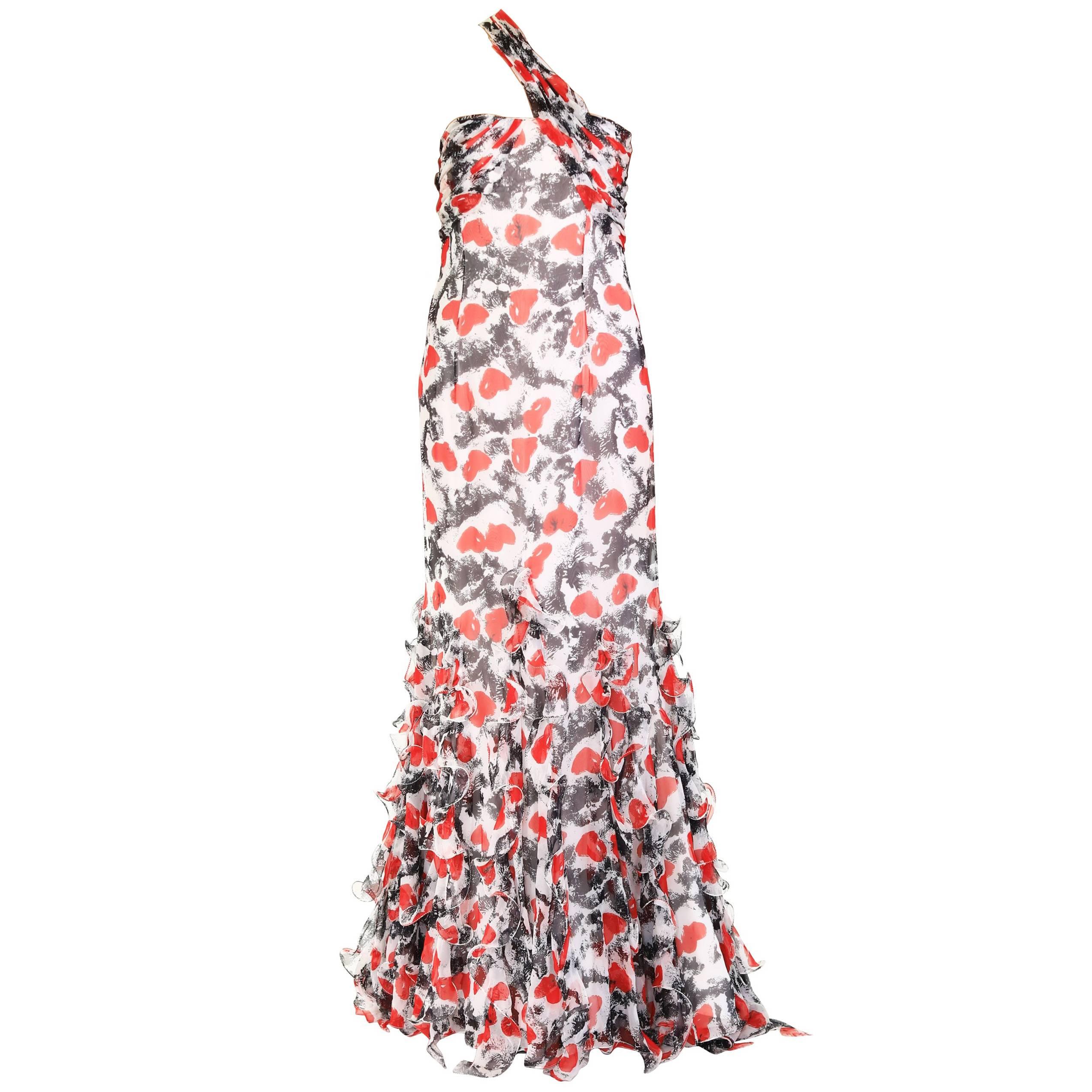 S/S 2011 Look # 50 OSCAR de la RENTA HEART PRINT GOWN