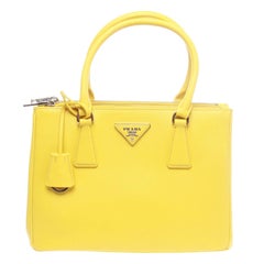 Prada Yellow Saffiano Lux Galleria Shopping Bag