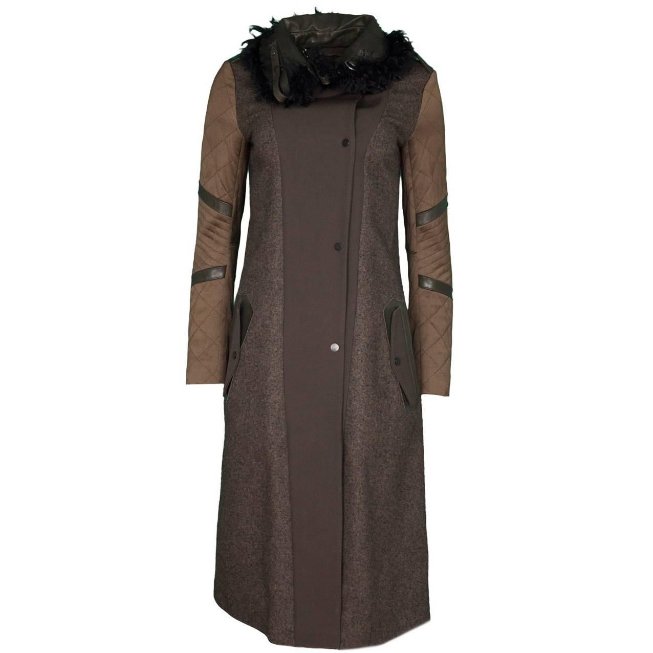 Belstaff Wool Coat & Curly Lamb Fur Coat Sz IT38