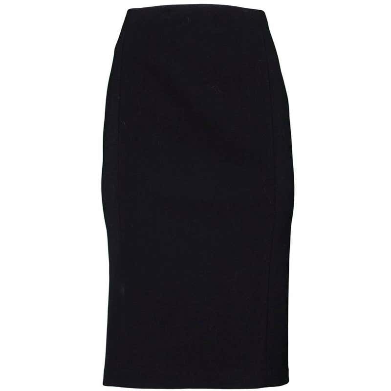 Ralph Lauren Black Wool Skirt Sz 6 For Sale at 1stDibs