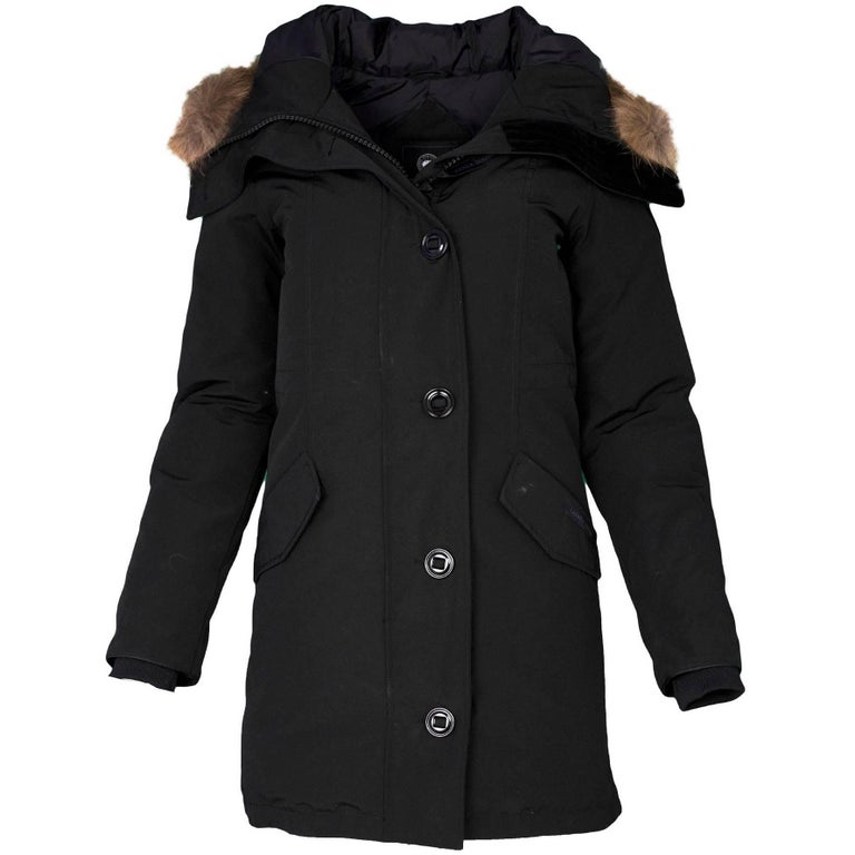 Canada Goose Black Rossclair Parka Down Coat sz S For Sale at 1stDibs