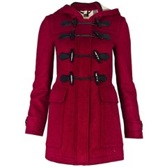 Burberry Brit Burgundy Mersey Toggle Duffel Coat sz US 4
