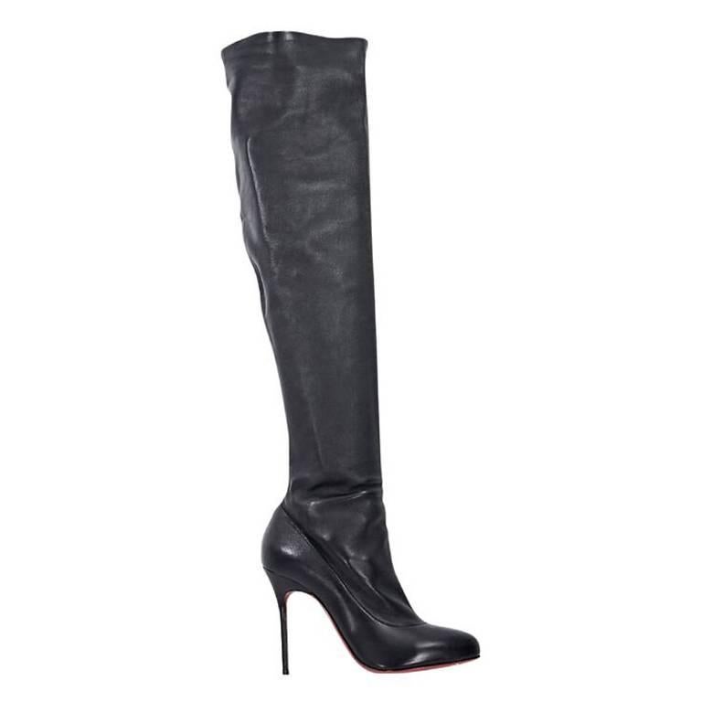 Black Christian Louboutin Over-The-Knee Boots For Sale 1stDibs | christian louboutin over the knee boots, louboutin thigh boots
