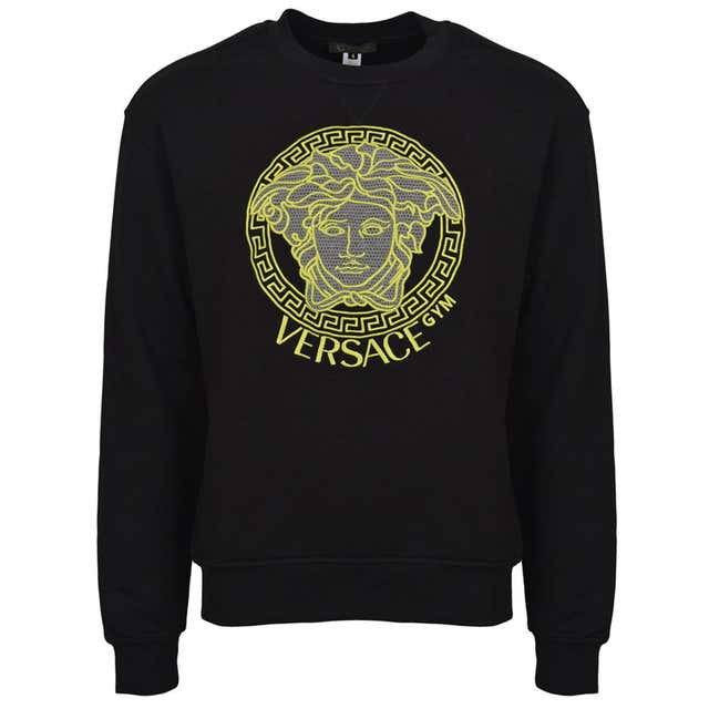 Versace Gym Men's Black and Neon Medusa Head Sweatshirt Sz 4/XS For ...