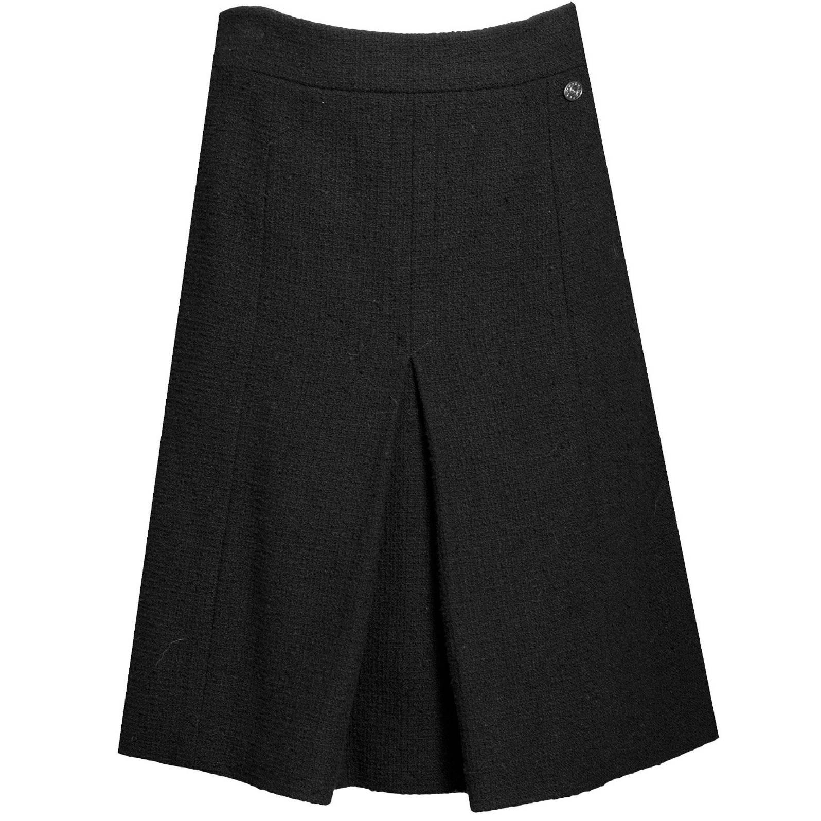 Chanel Black Cotton Boucle Skirt sz FR46