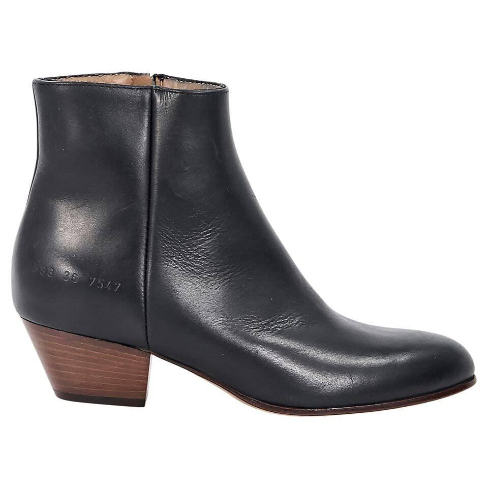 Black Woman By Common Projects Leather Ankle Boots