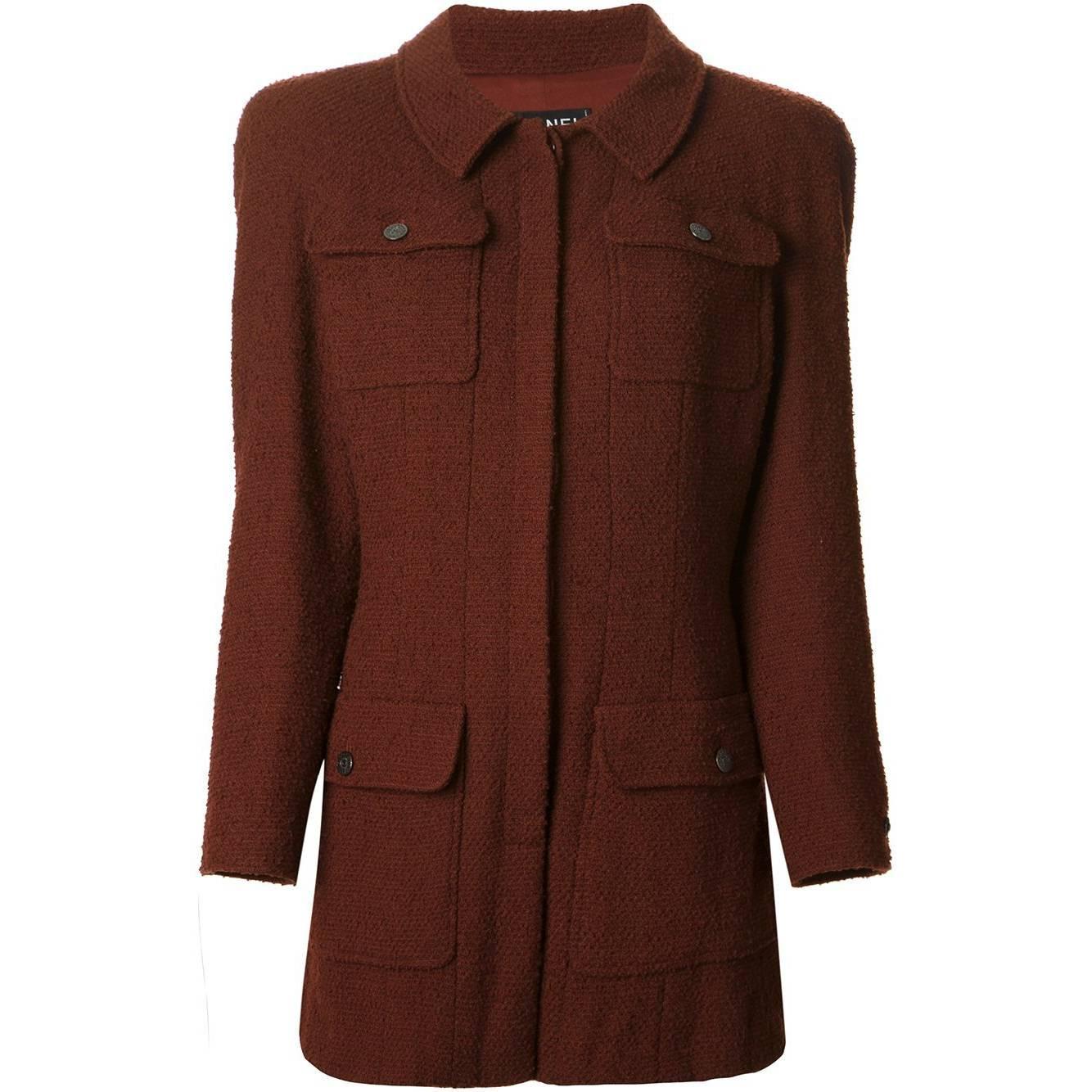 Chanel Vintage Brick Red Wool Suit, 1990s
