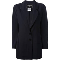 Chanel Dark Blue Wool Blazer, 1990s