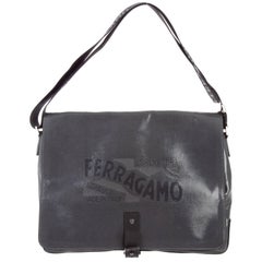 Salvatore Ferragamo New Gray Men's Business Travel Work Carryall Shoulder Bag