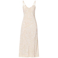 Vintage Halston, ivory print dress, circa 1978